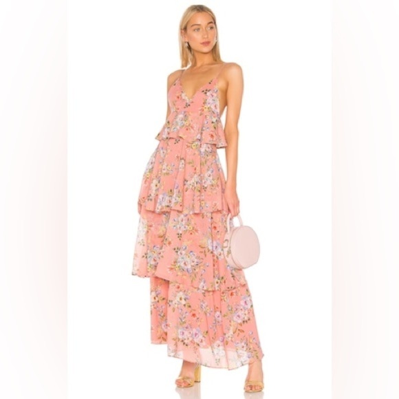 House of Harlow 1960 Dresses & Skirts - House Of Harlow X Revolve Nel Maxi Dress Sundress Size Small Tiered Flowy Pink
